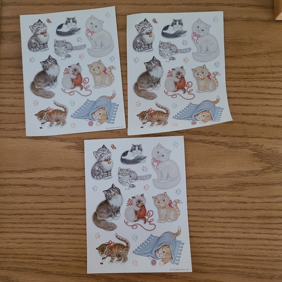 Vintage 90s Hallmark Cat Stickers - Picture 1 of 3